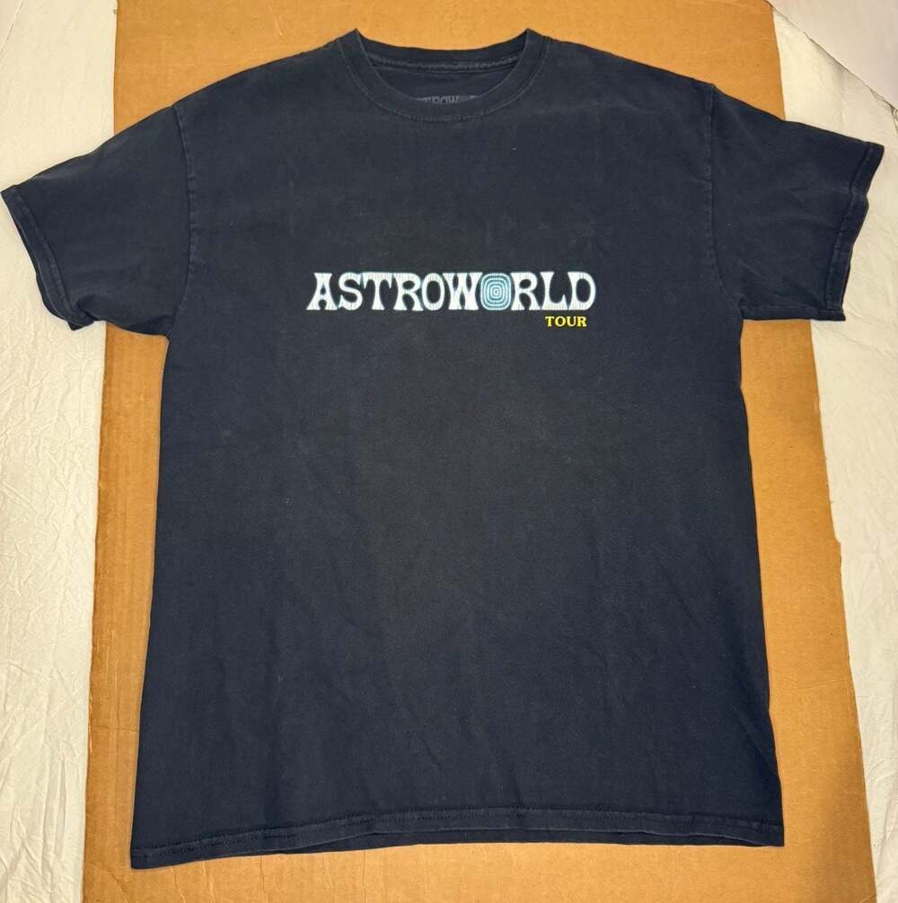 Travis Scott Astroworld Tour Wish You Were Here T-Shirt Black Size S